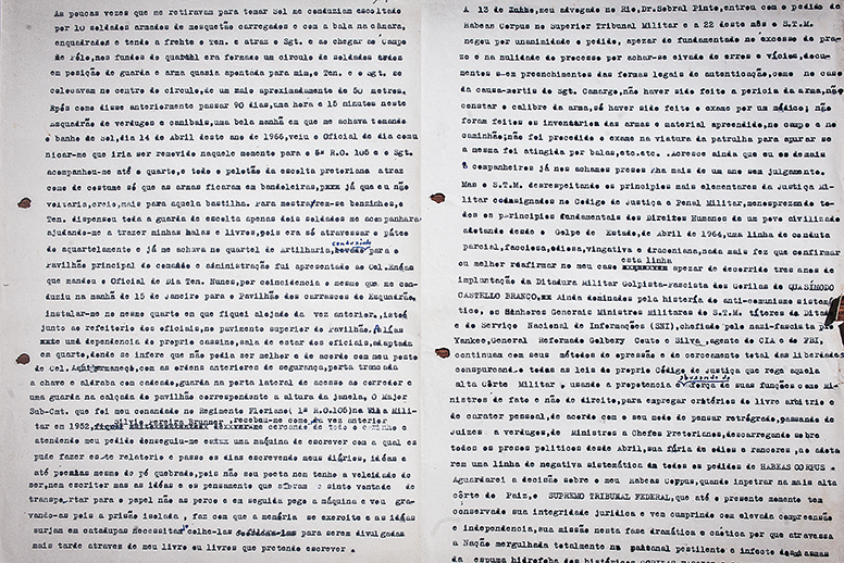 O documento relata em 41 pginas todo o trajeto da Guerrilha de Trs Passos